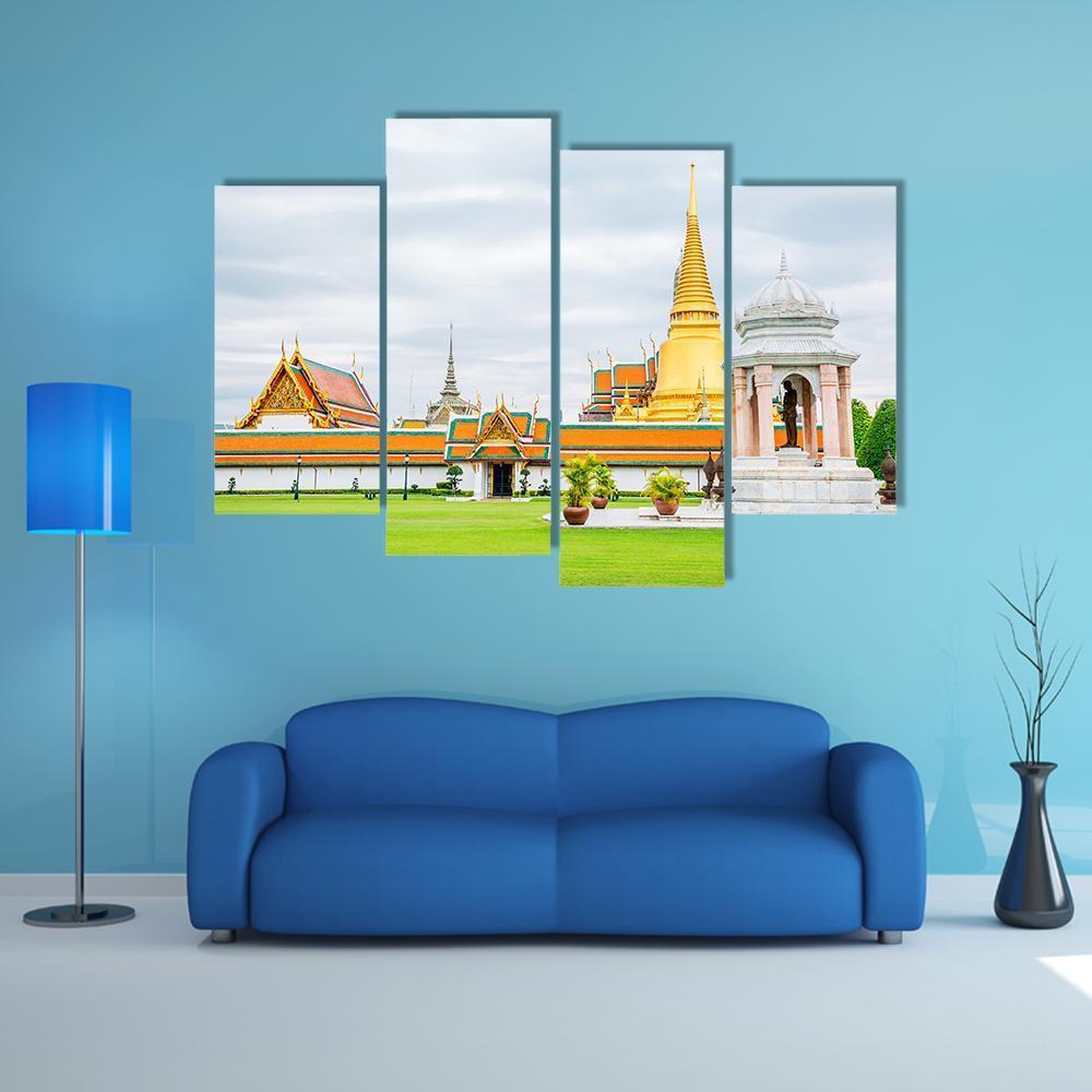 Grand Palace In Bangkok Canvas Wall Art-4 Pop-Gallery Wrap-50" x 32"-Tiaracle