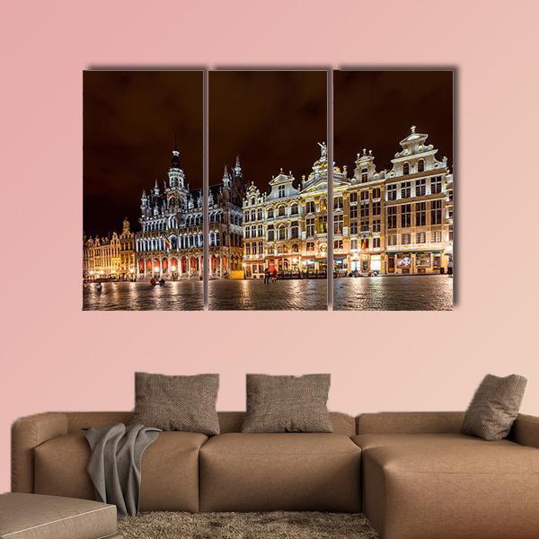 Brussels Grand Place Canvas Wall Art-3 Horizontal-Gallery Wrap-37" x 24"-Tiaracle