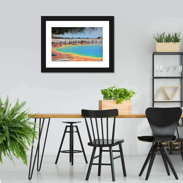 Grand Prismatic Spring Wyoming Panoramic Canvas Wall Art-1 Piece-36" x 12"-Tiaracle