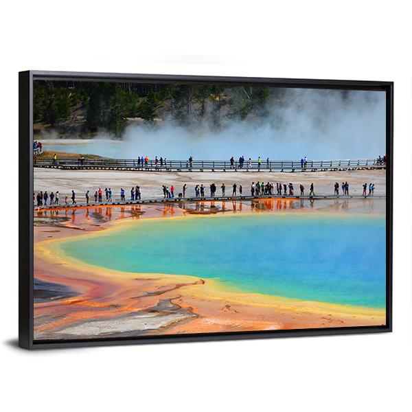 Grand Prismatic Spring Wyoming Panoramic Canvas Wall Art-1 Piece-36" x 12"-Tiaracle