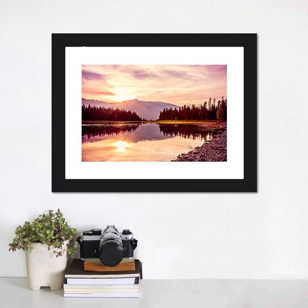 Grand Teton & Jackson Lake Canvas Wall Art-1 Piece-Framed Print-20" x 16"-Tiaracle