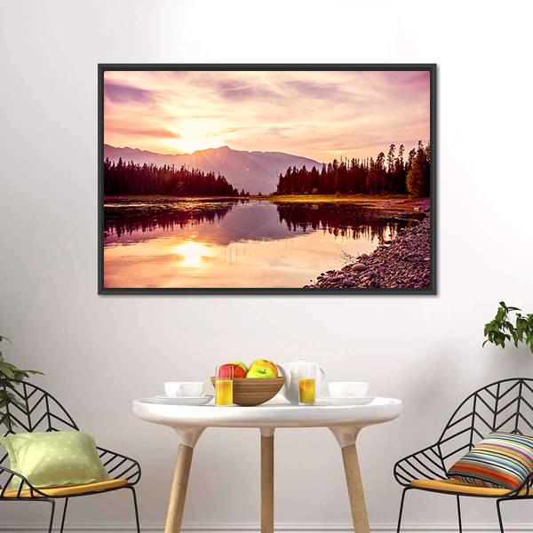 Grand Teton & Jackson Lake Canvas Wall Art-5 Horizontal-Gallery Wrap-22" x 12"-Tiaracle
