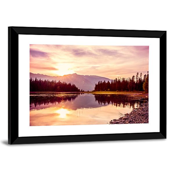 Grand Teton & Jackson Lake Canvas Wall Art-5 Horizontal-Gallery Wrap-22" x 12"-Tiaracle