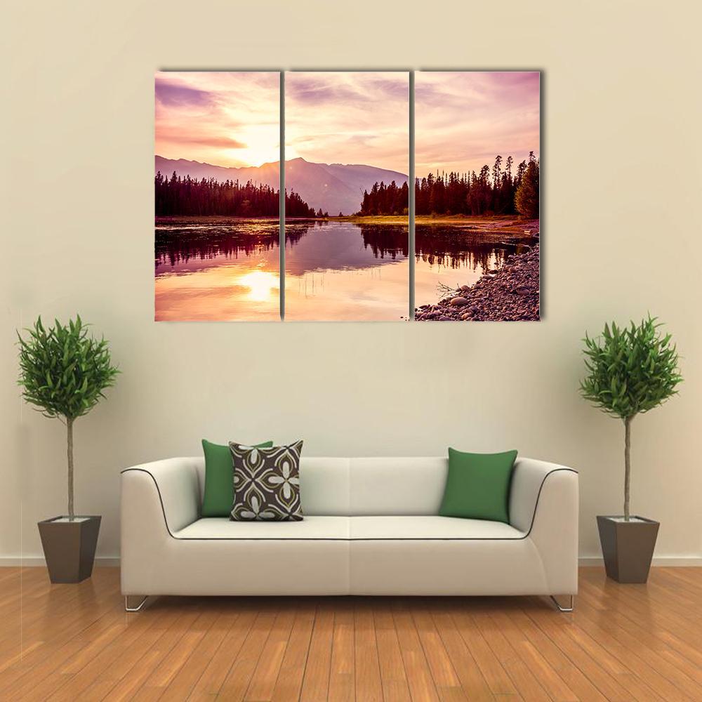 Grand Teton &amp; Jackson Lake Canvas Wall Art-3 Horizontal-Gallery Wrap-37" x 24"-Tiaracle