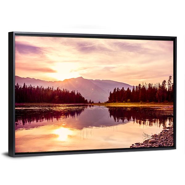 Grand Teton &amp; Jackson Lake Panoramic Canvas Wall Art-1 Piece-36" x 12"-Tiaracle