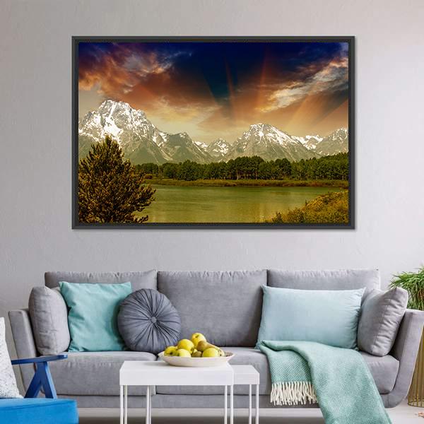 Grand Teton National Park Canvas Wall Art-3 Horizontal-Gallery Wrap-25" x 16"-Tiaracle