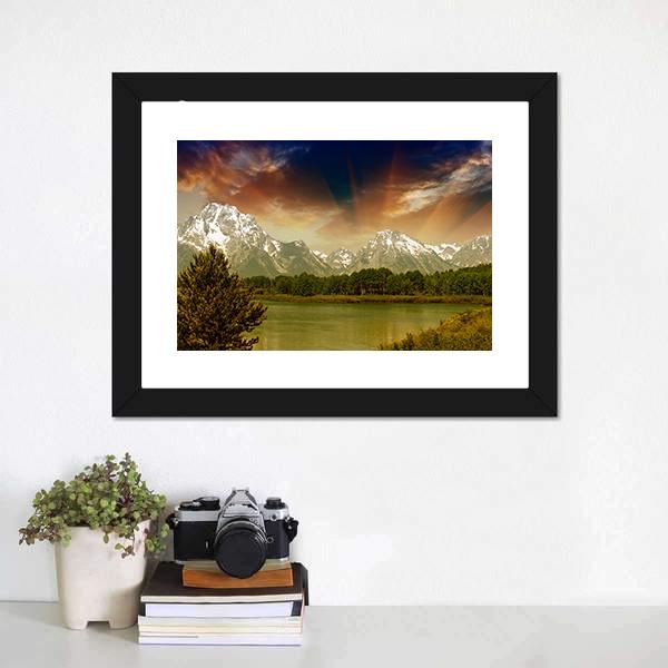 Grand Teton National Park Canvas Wall Art-1 Piece-Framed Print-20" x 16"-Tiaracle
