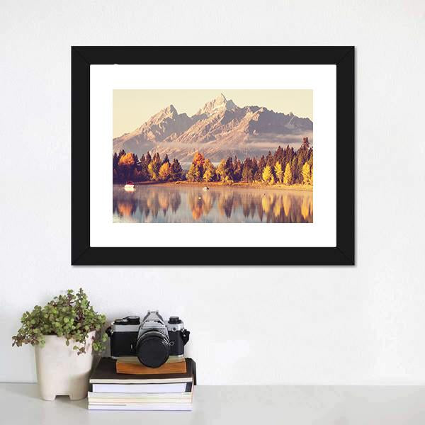 Grand Teton National Park In Autumn Canvas Wall Art-1 Piece-Framed Print-20" x 16"-Tiaracle