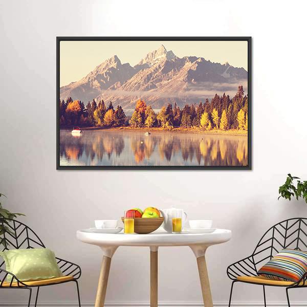 Grand Teton National Park In Autumn Canvas Wall Art-5 Horizontal-Gallery Wrap-22" x 12"-Tiaracle