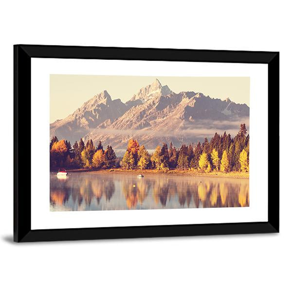 Grand Teton National Park In Autumn Canvas Wall Art-3 Horizontal-Gallery Wrap-25" x 16"-Tiaracle