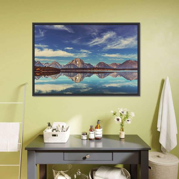 Grand Teton National Park In Wyoming Canvas Wall Art-1 Piece-Floating Frame-24" x 16"-Tiaracle