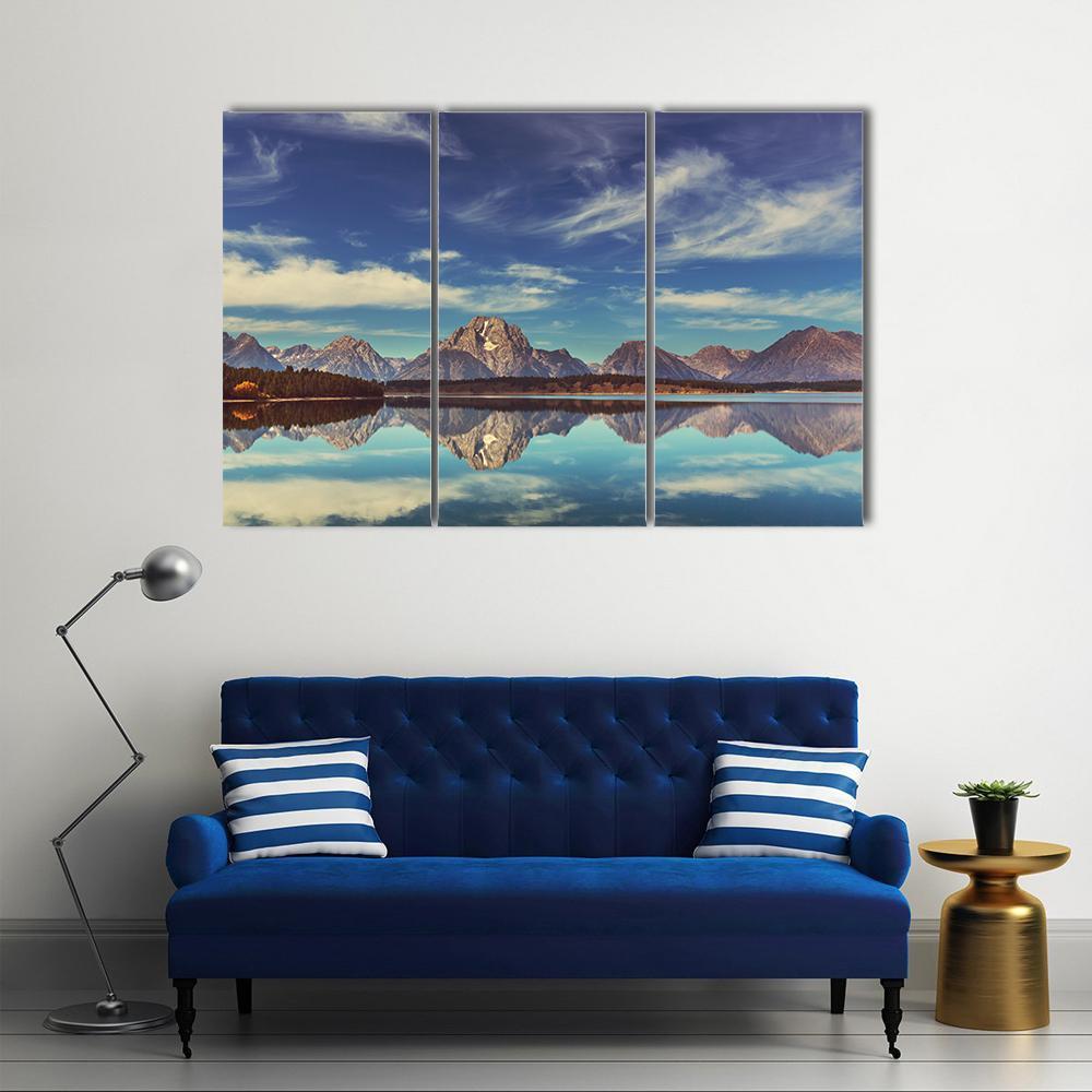 Grand Teton National Park In Wyoming Canvas Wall Art-3 Horizontal-Gallery Wrap-37" x 24"-Tiaracle