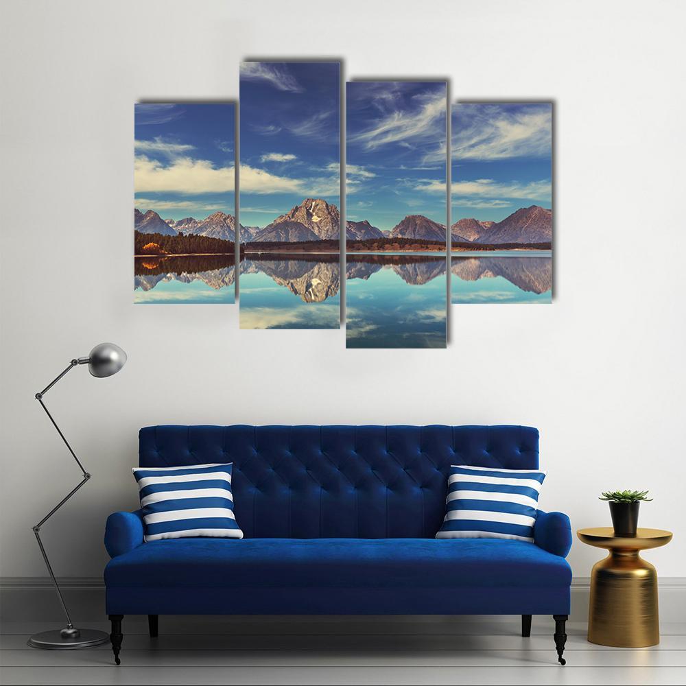 Grand Teton National Park In Wyoming Canvas Wall Art-4 Pop-Gallery Wrap-50" x 32"-Tiaracle