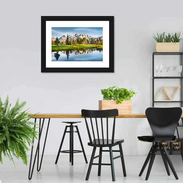 Grand Teton Range In US Rockies Canvas Wall Art-3 Horizontal-Gallery Wrap-25" x 16"-Tiaracle