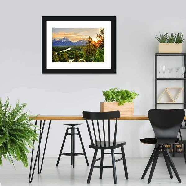 Grand Teton & Snake River Canvas Wall Art-3 Horizontal-Gallery Wrap-25" x 16"-Tiaracle