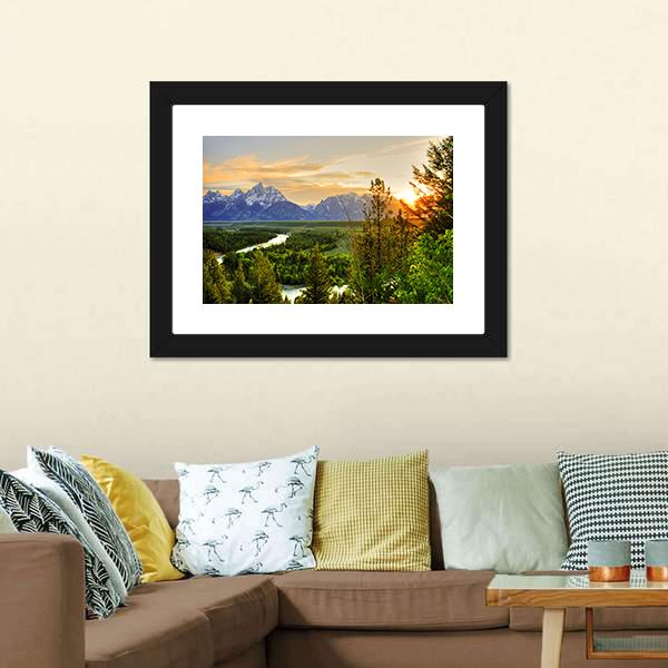 Grand Teton & Snake River Canvas Wall Art-3 Horizontal-Gallery Wrap-25" x 16"-Tiaracle
