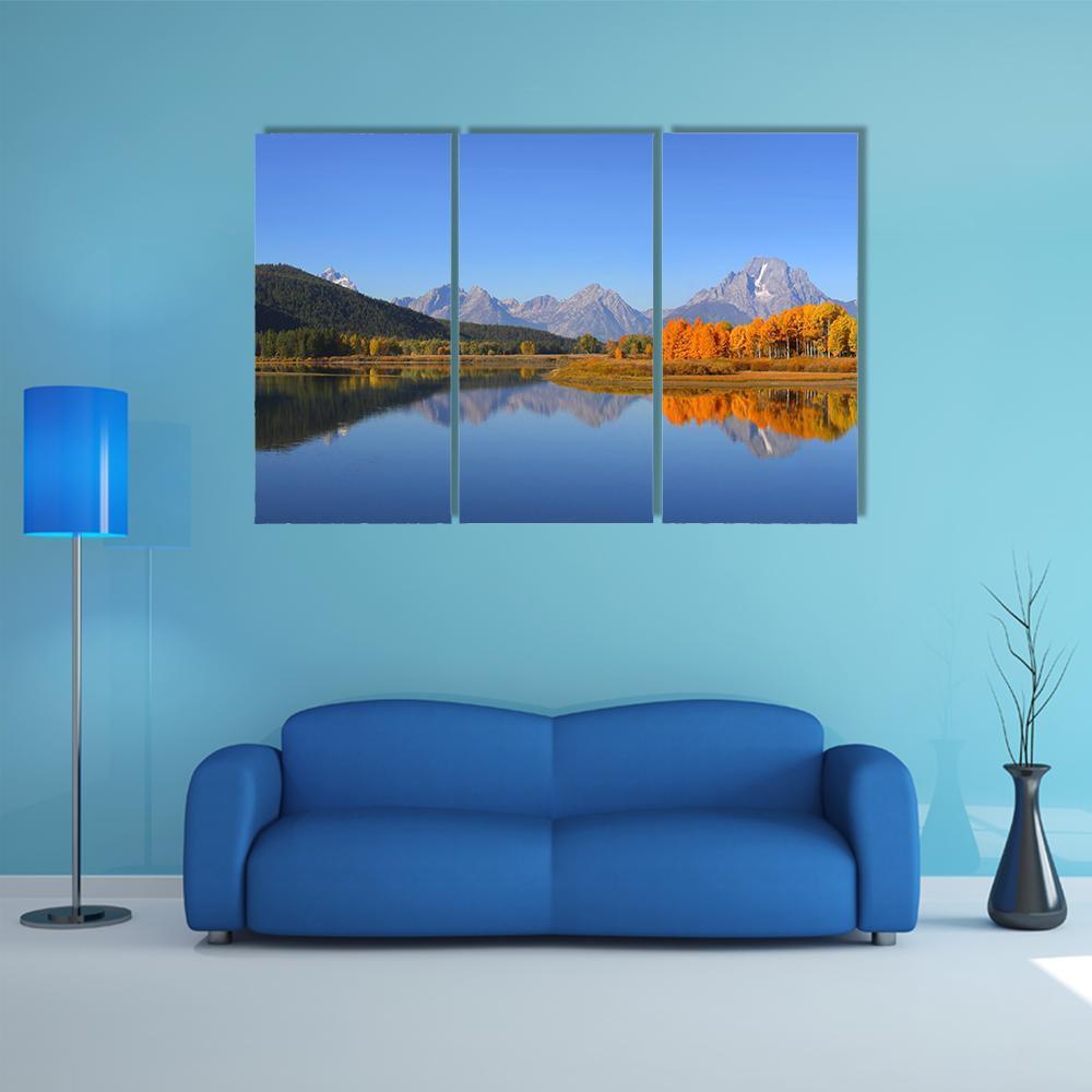 Grand Tetons National Park In Autumn Canvas Wall Art-3 Horizontal-Gallery Wrap-37" x 24"-Tiaracle