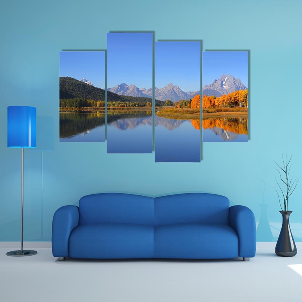 Grand Tetons National Park In Autumn Canvas Wall Art-4 Pop-Gallery Wrap-50" x 32"-Tiaracle
