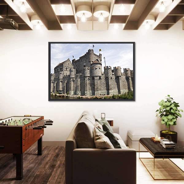 Gravensteen Castle Ghent Canvas Wall Art-3 Horizontal-Gallery Wrap-25" x 16"-Tiaracle