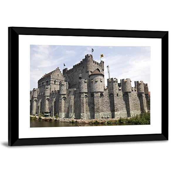 Gravensteen Castle Ghent Canvas Wall Art-3 Horizontal-Gallery Wrap-25" x 16"-Tiaracle