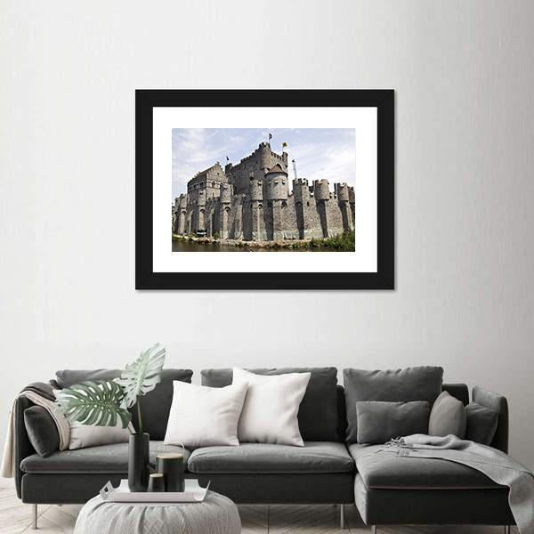 Gravensteen Castle Ghent Canvas Wall Art-3 Horizontal-Gallery Wrap-25" x 16"-Tiaracle