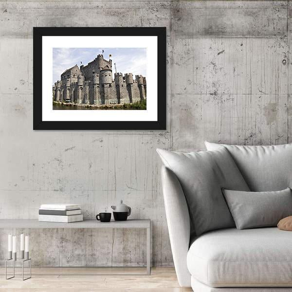 Gravensteen Castle Ghent Canvas Wall Art-3 Horizontal-Gallery Wrap-25" x 16"-Tiaracle