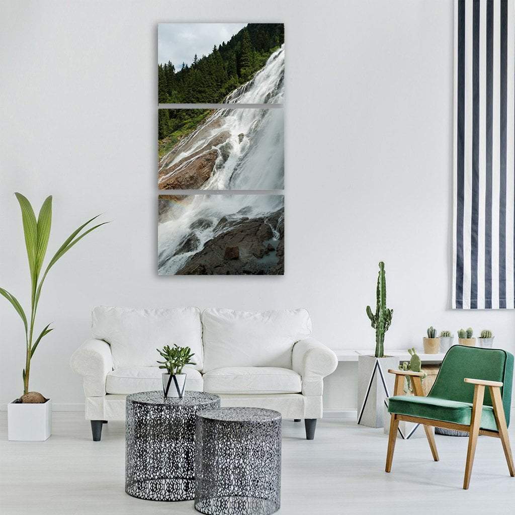 Grawa Waterfall Austria Vertical Canvas Wall Art-3 Vertical-Gallery Wrap-12" x 25"-Tiaracle