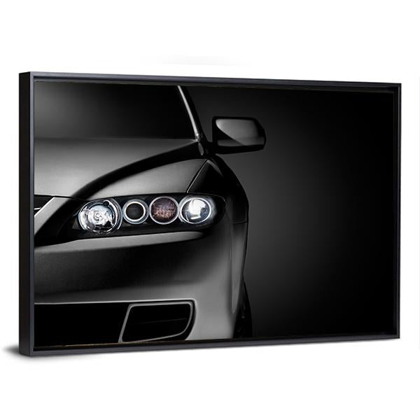 Gray Modern Car Closeup Canvas Wall Art-3 Horizontal-Gallery Wrap-25" x 16"-Tiaracle