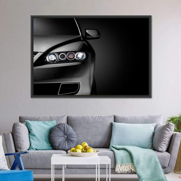 Gray Modern Car Closeup Canvas Wall Art-3 Horizontal-Gallery Wrap-25" x 16"-Tiaracle