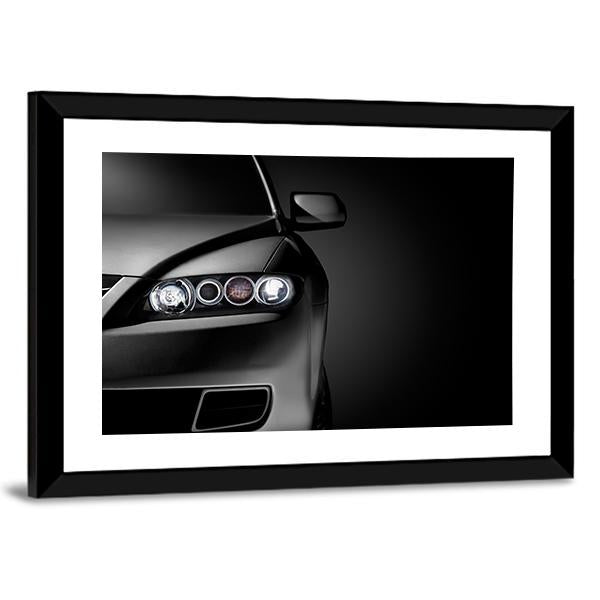 Gray Modern Car Closeup Canvas Wall Art-3 Horizontal-Gallery Wrap-25" x 16"-Tiaracle