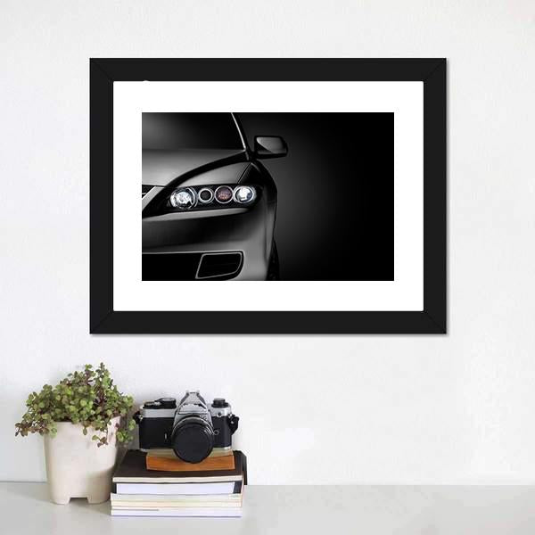 Gray Modern Car Closeup Canvas Wall Art-1 Piece-Framed Print-20" x 16"-Tiaracle