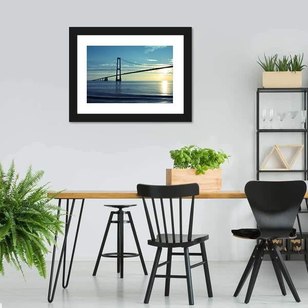 Great Belt Suspension Bridge Canvas Wall Art-3 Horizontal-Gallery Wrap-25" x 16"-Tiaracle