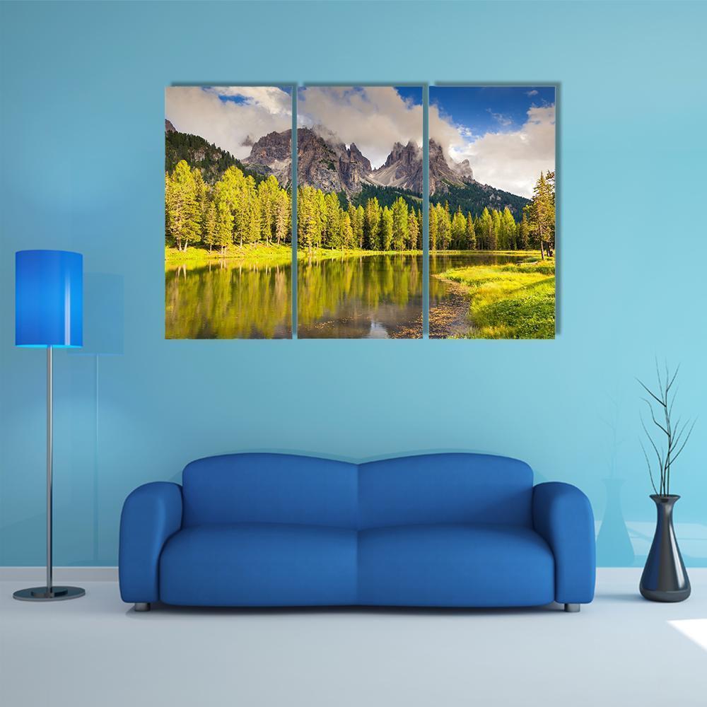 Great Lake Antorno Canvas Wall Art-3 Horizontal-Gallery Wrap-37" x 24"-Tiaracle