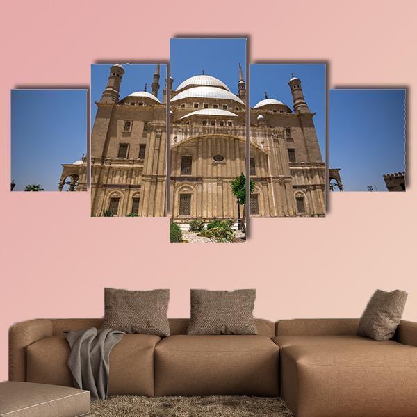 Muhammad Ali Mosque Cairo Canvas Wall Art-5 Star-Gallery Wrap-62" x 32"-Tiaracle