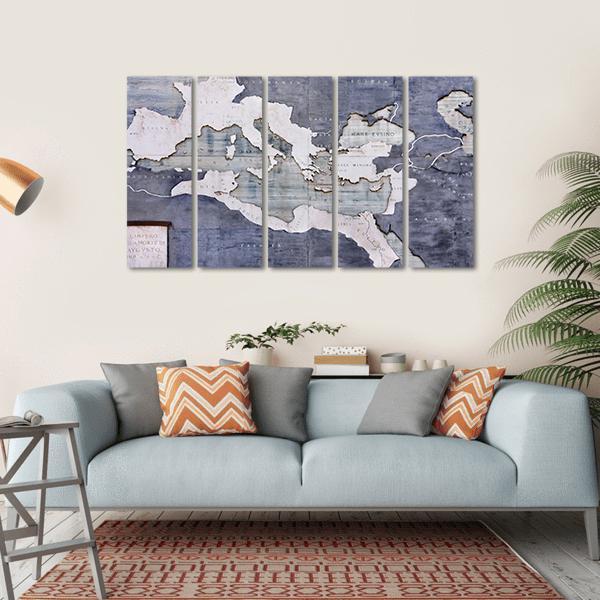 Great Roman Empire On Old Card Canvas Wall Art-5 Horizontal-Gallery Wrap-22" x 12"-Tiaracle