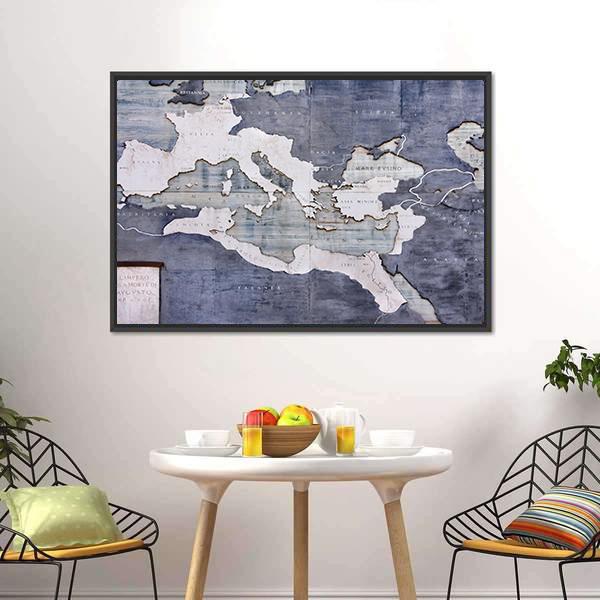 Great Roman Empire On Old Card Canvas Wall Art-5 Horizontal-Gallery Wrap-22" x 12"-Tiaracle