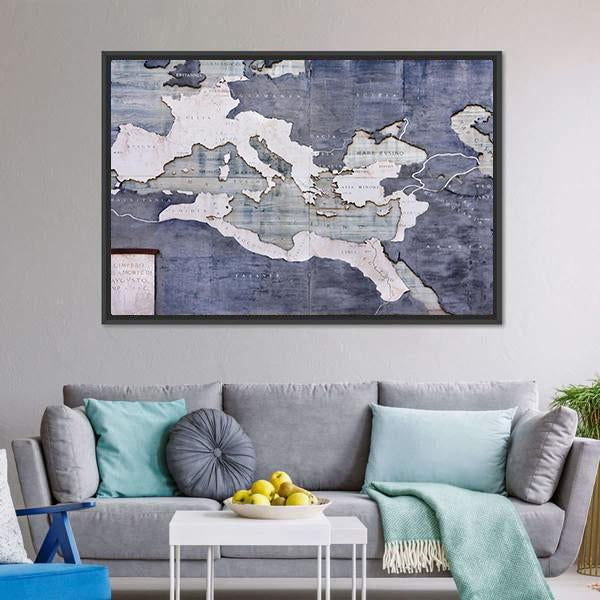 Great Roman Empire On Old Card Canvas Wall Art-5 Horizontal-Gallery Wrap-22" x 12"-Tiaracle