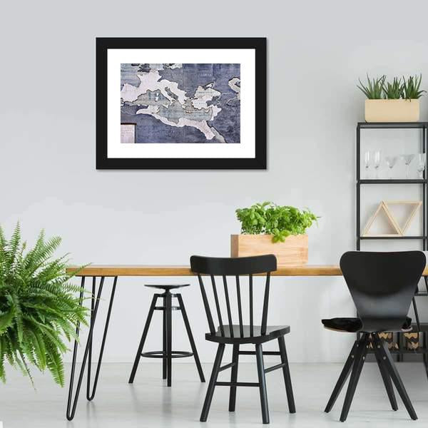 Great Roman Empire On Old Card Canvas Wall Art-5 Horizontal-Gallery Wrap-22" x 12"-Tiaracle