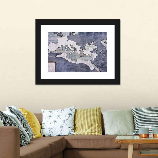 Great Roman Empire On Old Card Canvas Wall Art-5 Horizontal-Gallery Wrap-22" x 12"-Tiaracle