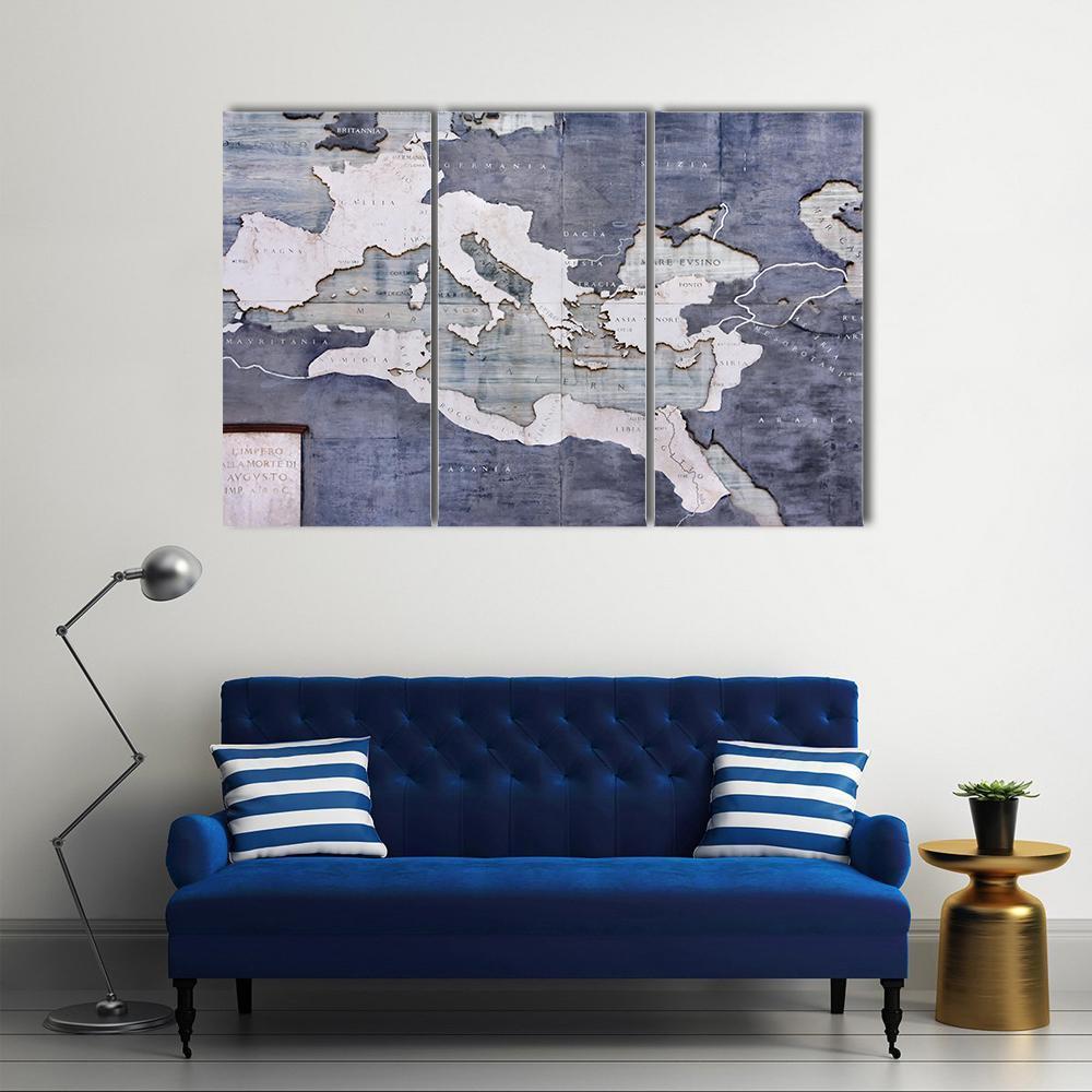 Great Roman Empire On Old Card Canvas Wall Art-3 Horizontal-Gallery Wrap-25" x 16"-Tiaracle