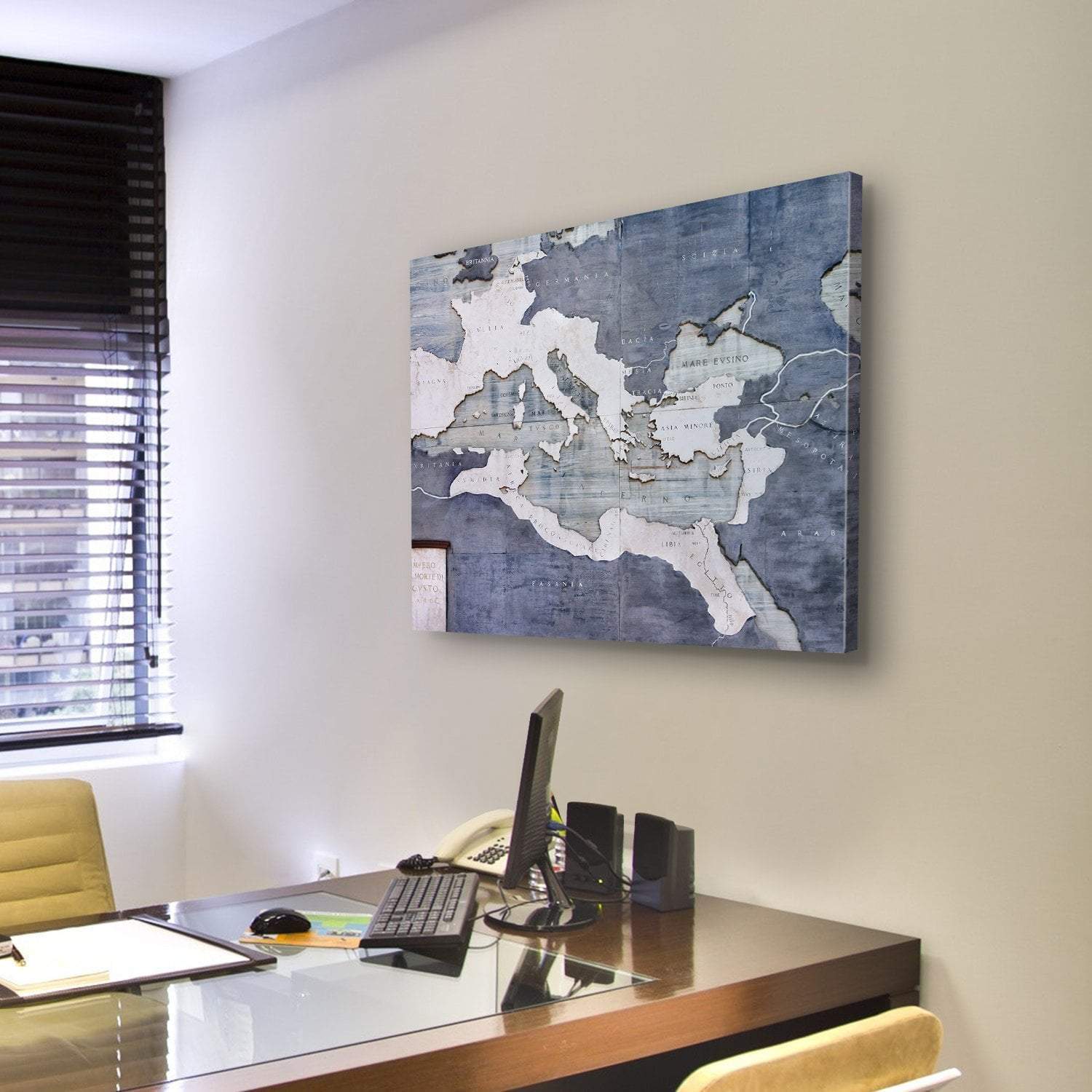 Great Roman Empire On Old Card Canvas Wall Art-3 Horizontal-Gallery Wrap-25" x 16"-Tiaracle