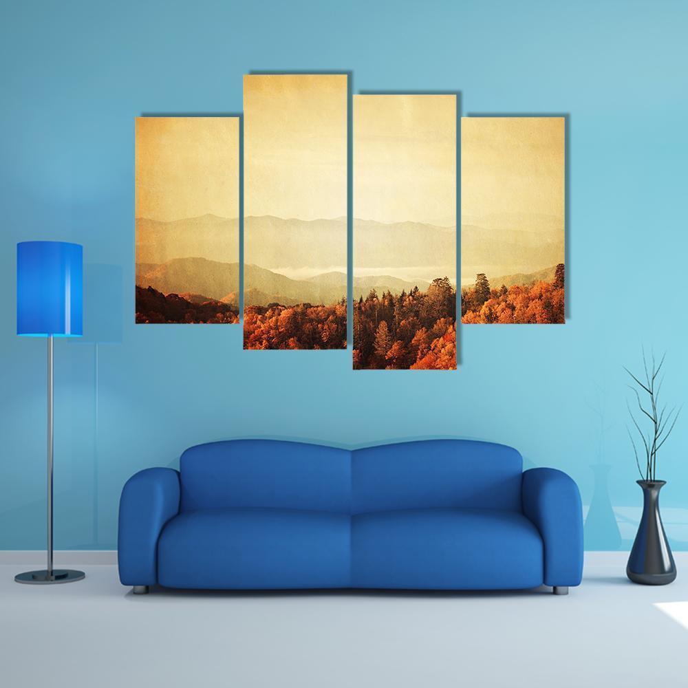 Great Smoky Mountains Canvas Wall Art-4 Pop-Gallery Wrap-50" x 32"-Tiaracle