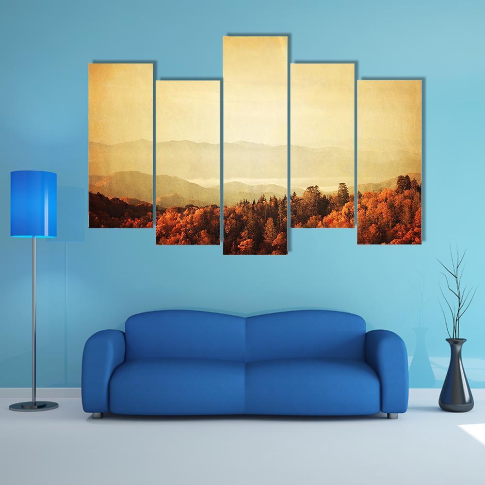 Great Smoky Mountains Canvas Wall Art-5 Pop-Gallery Wrap-47" x 32"-Tiaracle