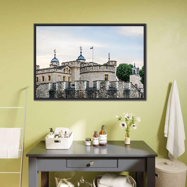 Great Stone Fortress UK Canvas Wall Art-1 Piece-Floating Frame-24" x 16"-Tiaracle