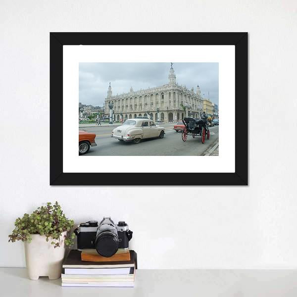 Great Theater Of Havana Canvas Wall Art-1 Piece-Framed Print-20" x 16"-Tiaracle