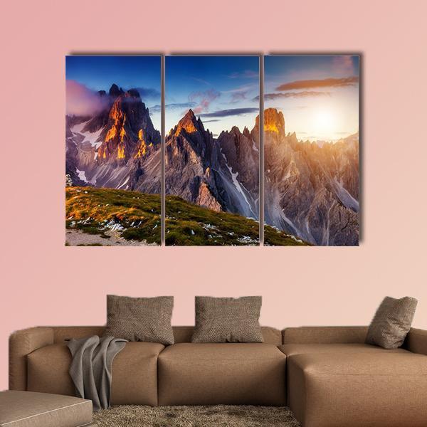 Cadini Di Misurina Range Canvas Wall Art-3 Horizontal-Gallery Wrap-25" x 16"-Tiaracle