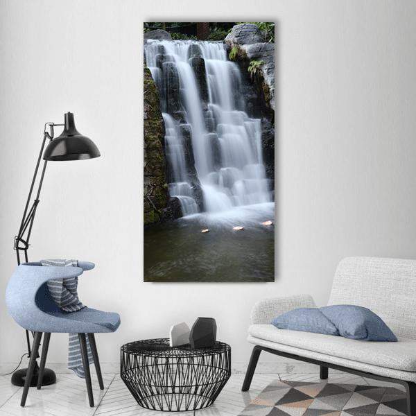 Indoor Waterfall Vertical Canvas Wall Art-1 Vertical-Gallery Wrap-12" x 24"-Tiaracle