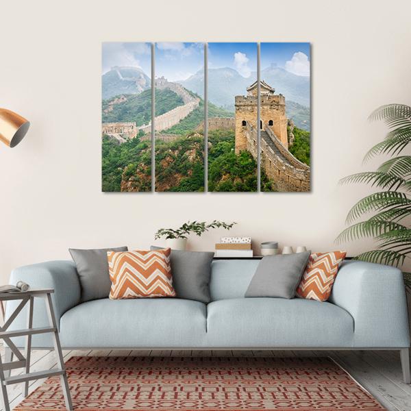 Great Wall in Beijing China Canvas Wall Art-4 Horizontal-Gallery Wrap-34" x 24"-Tiaracle