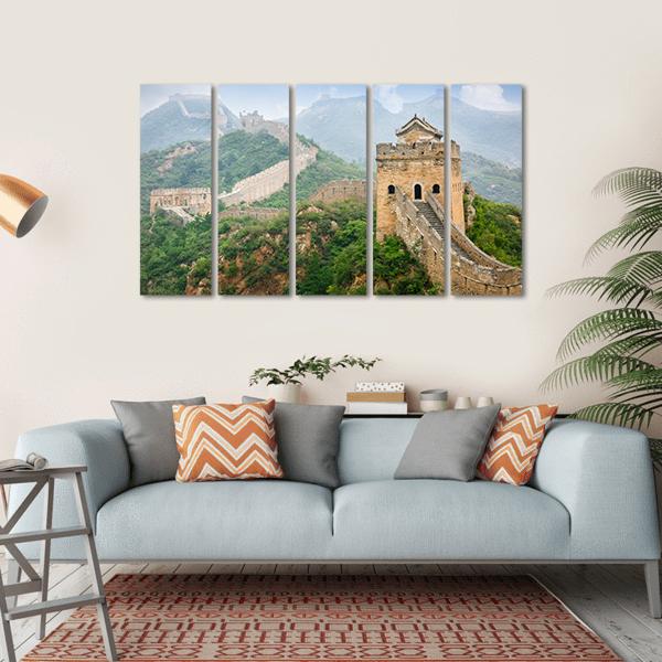 Great Wall in Beijing China Canvas Wall Art-5 Horizontal-Gallery Wrap-22" x 12"-Tiaracle