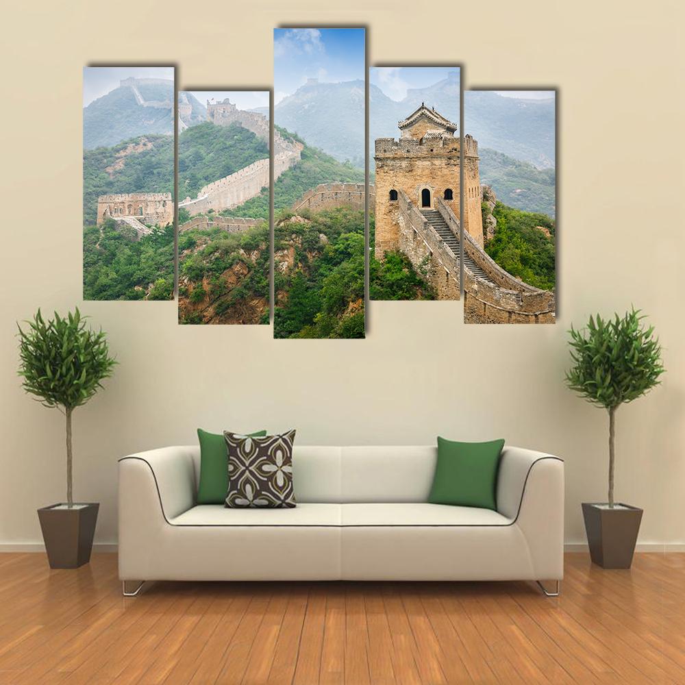 Great Wall in Beijing China Canvas Wall Art-5 Pop-Gallery Wrap-32" x 21"-Tiaracle